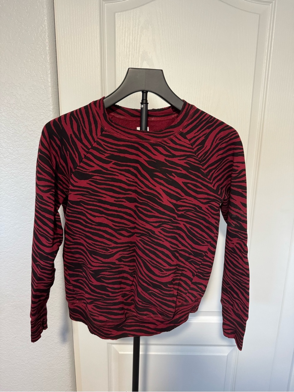 NSF Black and Red Zebra-Print Crewneck Sweatshirt NWOT